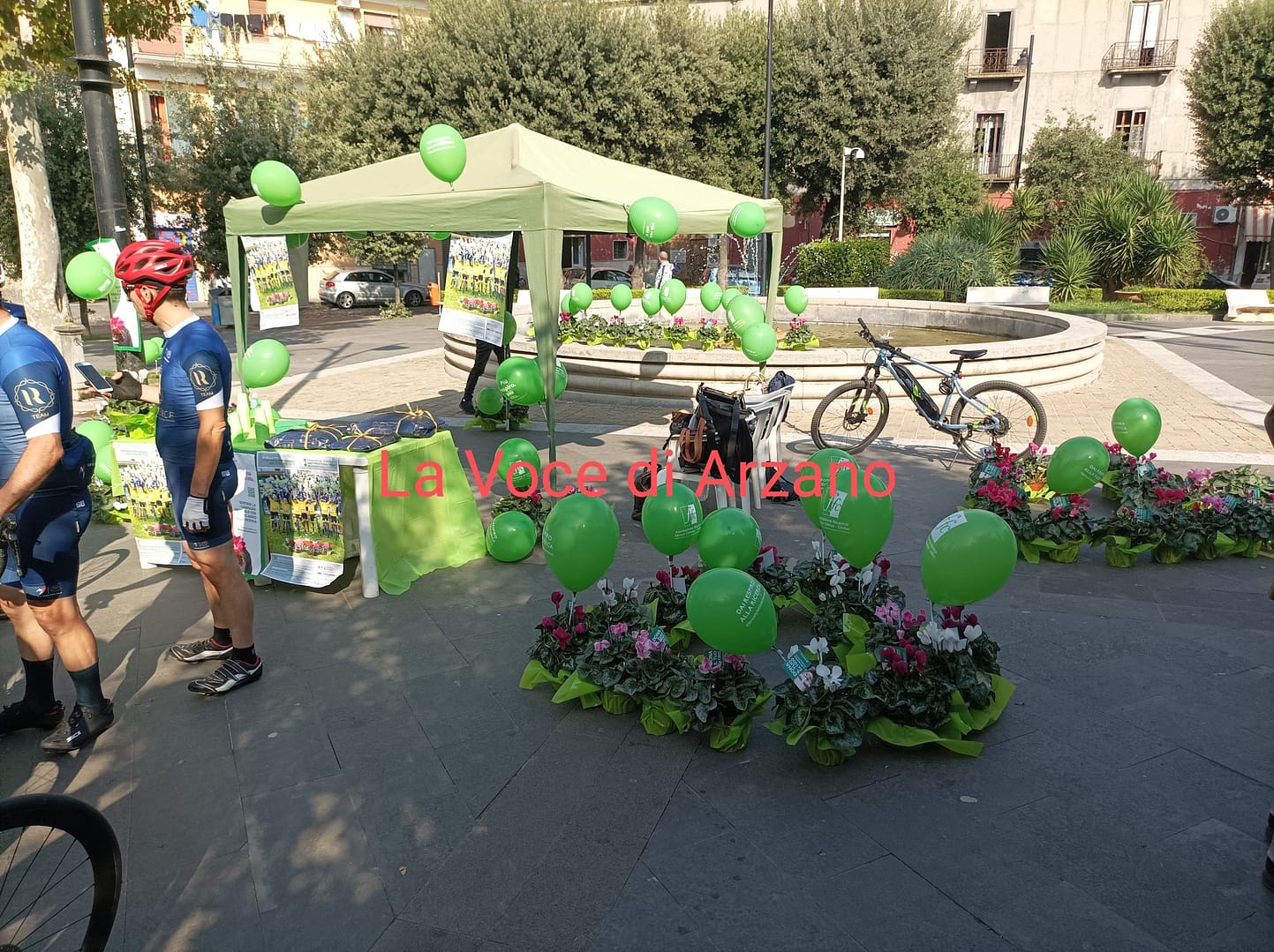 In piazza Cimmino i campioni del ciclismo contro la Fibrosi cistica