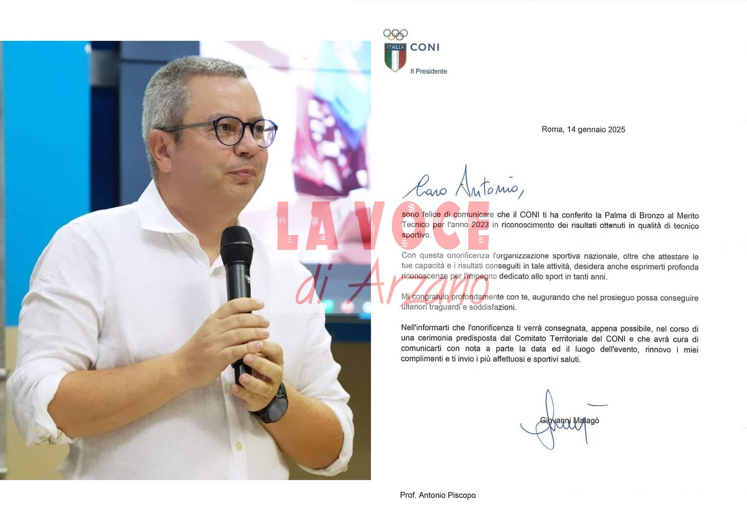 Importante conferimento per il coach dell’Arzano Volley Antonio Piscopo