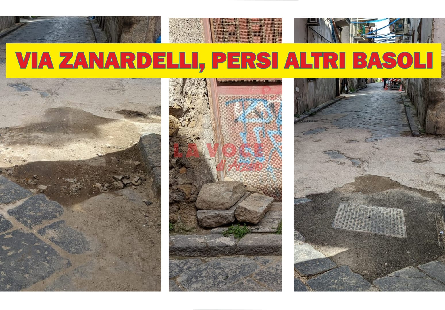 Lavori in via Zanardelli, persi altri basoli