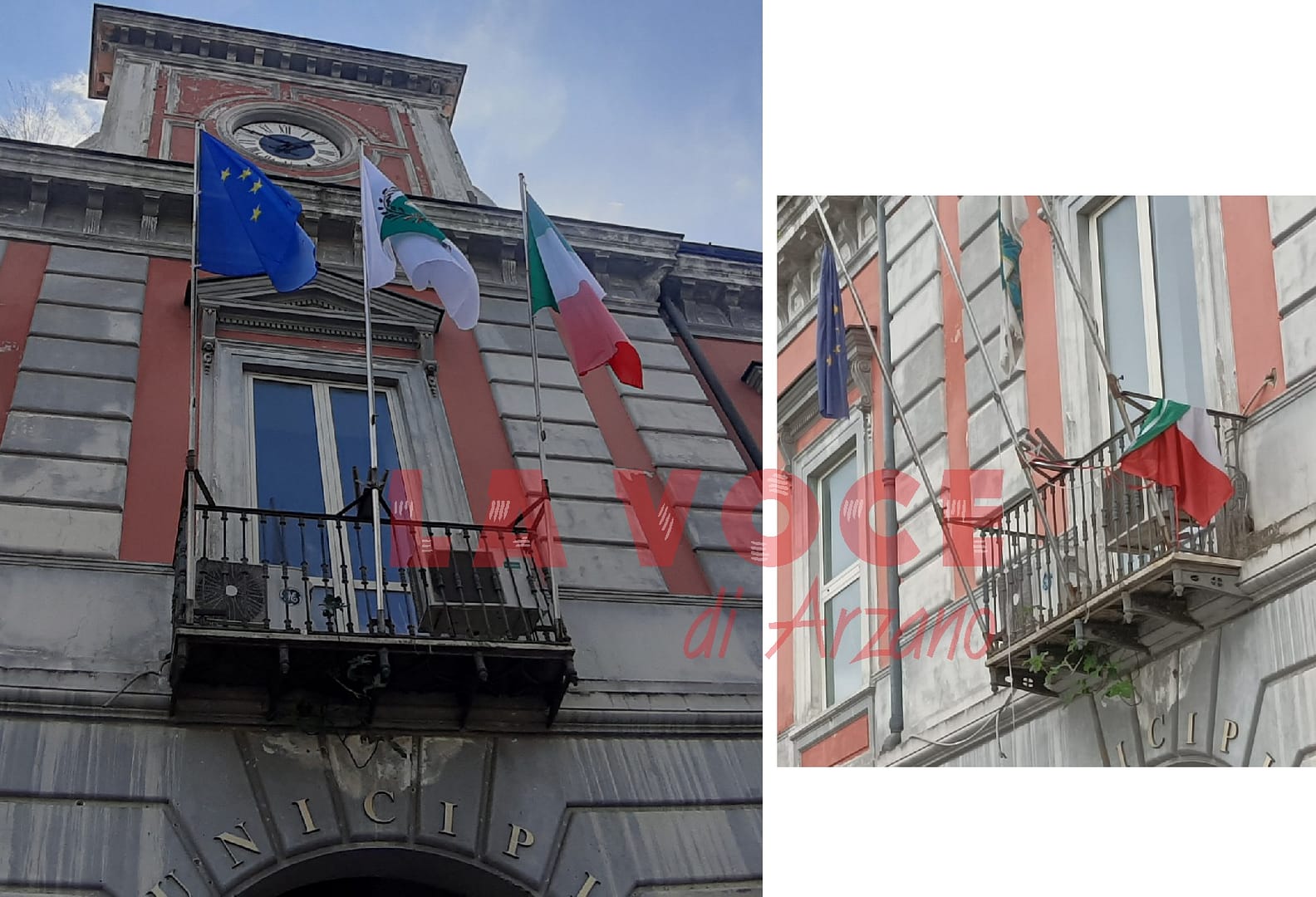 Tornano le bandiere nuove sul Municipio