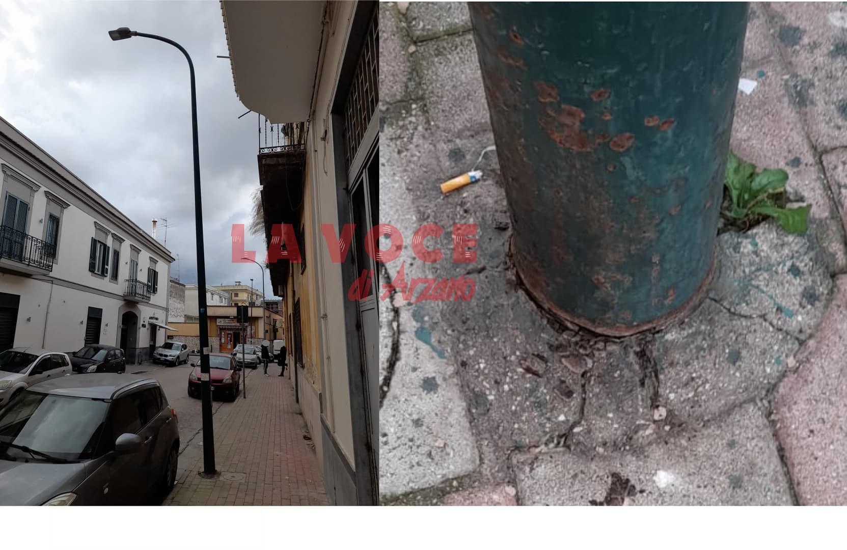 Pubblica illuminazione, segnalato un palo in cattivo stato di manutenzione
