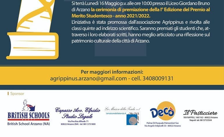Agrippinus, premio al merito studentesco. Lunedì la premiazione