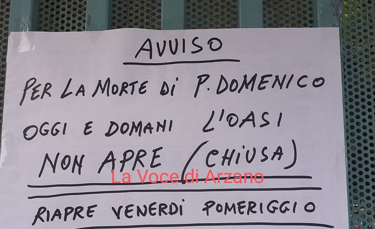 Dipartita Padre Domenico Ferrara, resta chiusa per lutto l’oasi