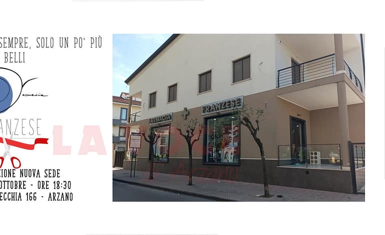 Domani l’inaugurazione della nuova sede della Farmacia Franzese