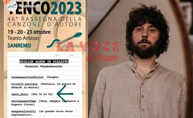Il cantautore arzanese Gnut finalista al premio Tenco 2023
