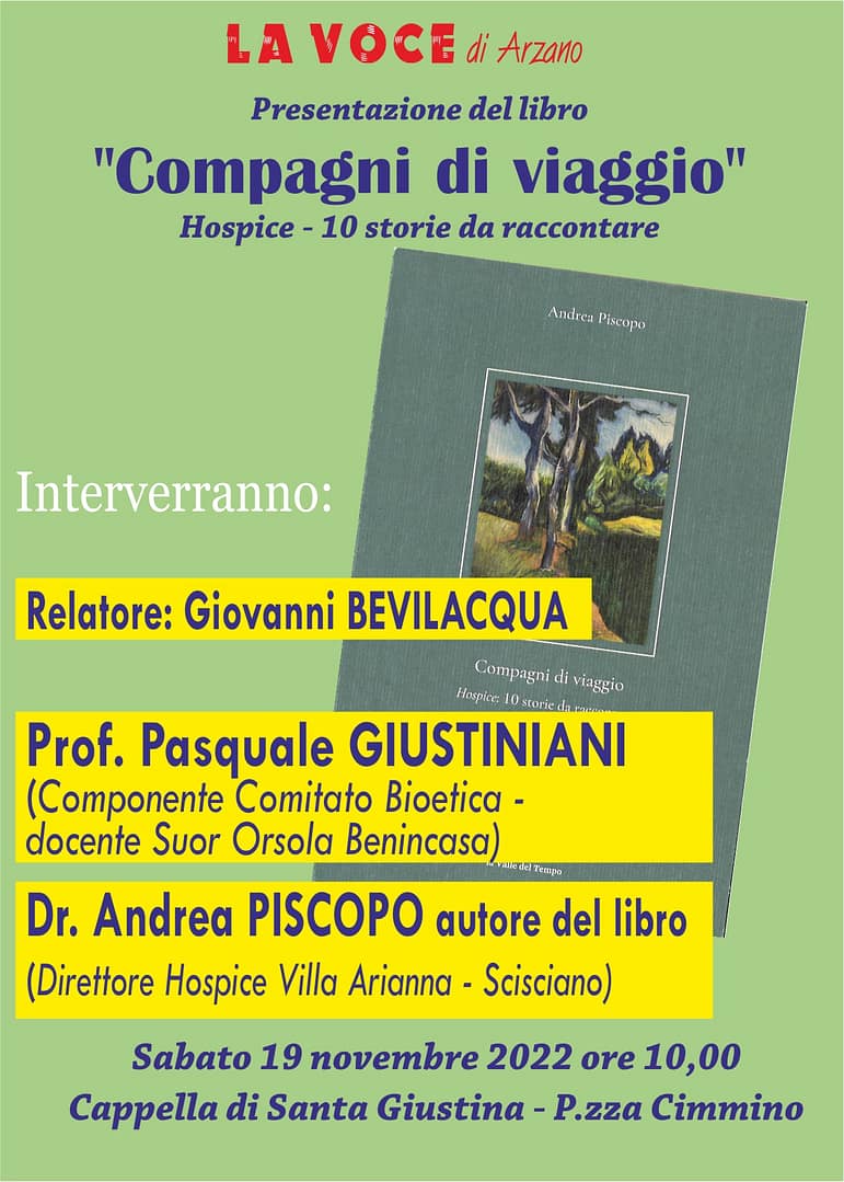 “Compagni di viaggio” il libro del dottor Andrea Piscopo sarà presentato sabato 19 novembre